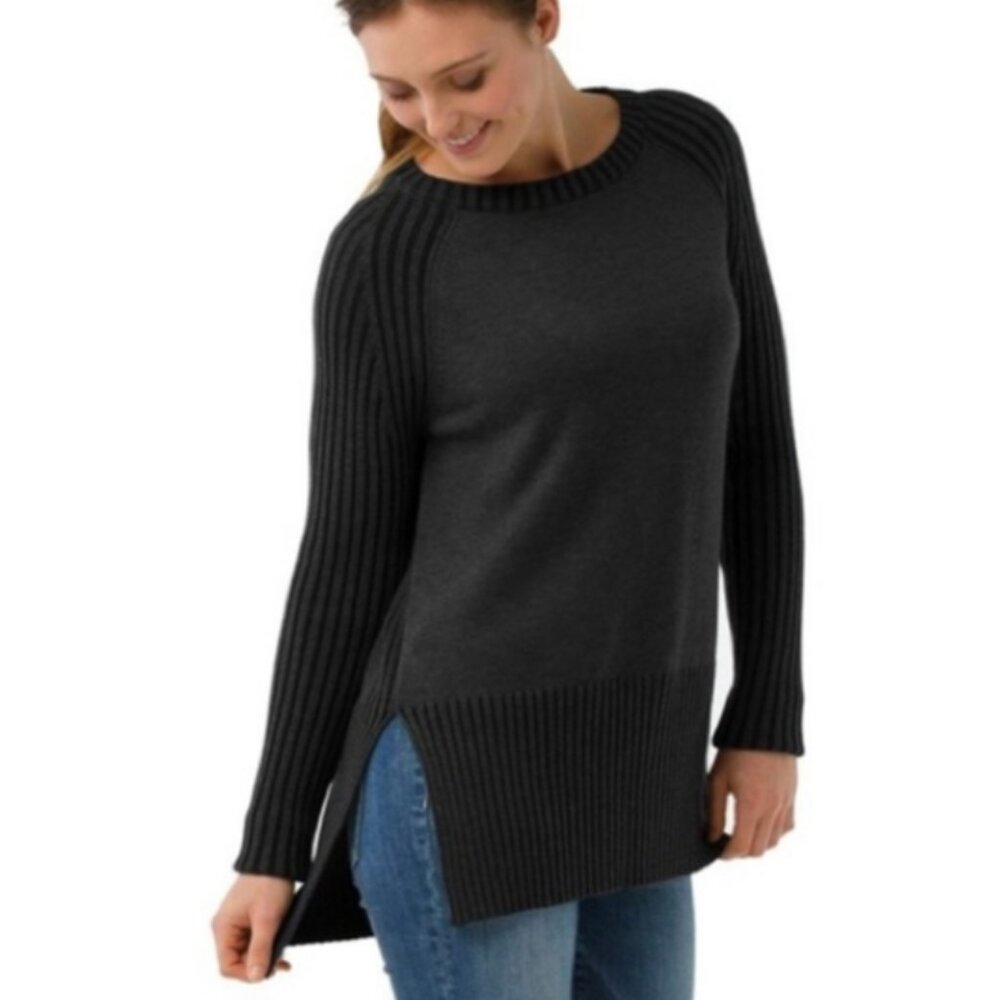 NWT XS SMARTWOOL RIPPLE CREEK TUNIC SWEATER CHARCOAL